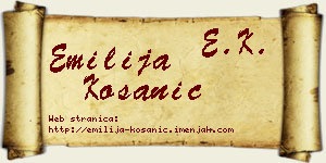 Emilija Kosanić vizit kartica